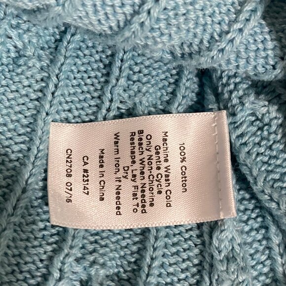 Talbots Pullover Cable Knit Sweater S Blue Soft Girl Preppy Classic Spring - Picture 6 of 6